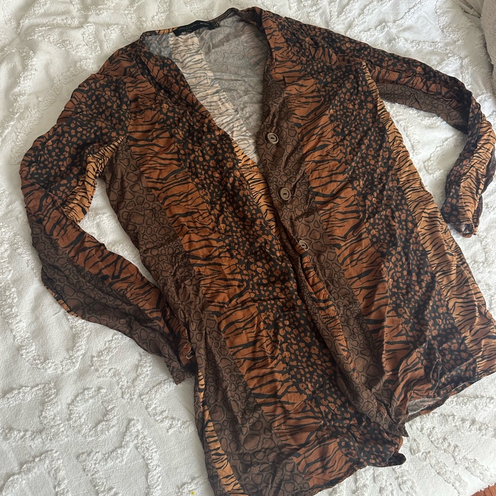 House of Harlow 1960 Mixed Animal Print Top